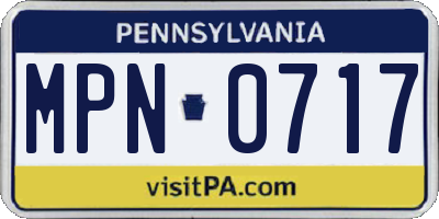 PA license plate MPN0717