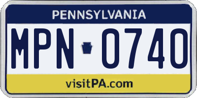 PA license plate MPN0740