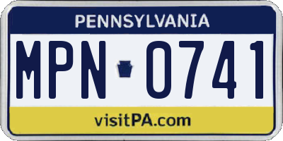 PA license plate MPN0741
