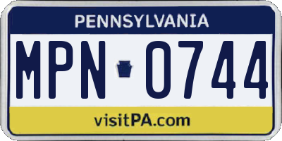 PA license plate MPN0744