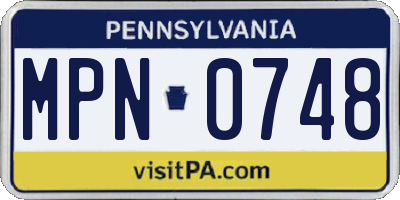 PA license plate MPN0748