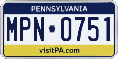 PA license plate MPN0751