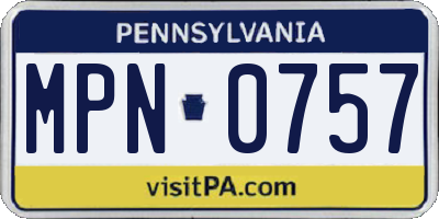 PA license plate MPN0757