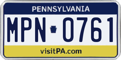 PA license plate MPN0761