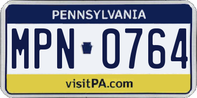 PA license plate MPN0764
