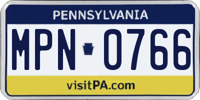 PA license plate MPN0766