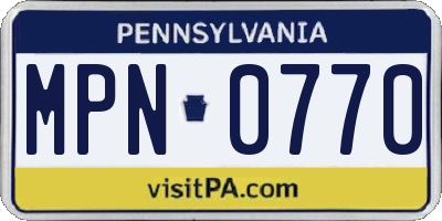 PA license plate MPN0770