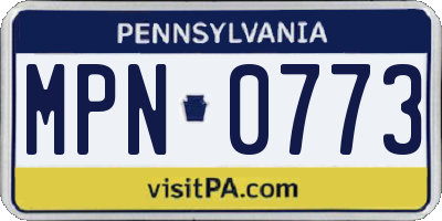PA license plate MPN0773