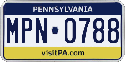 PA license plate MPN0788