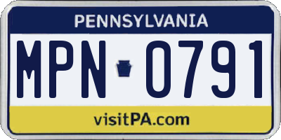 PA license plate MPN0791