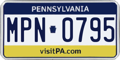PA license plate MPN0795