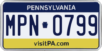 PA license plate MPN0799
