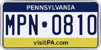 PA license plate MPN0810