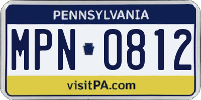 PA license plate MPN0812