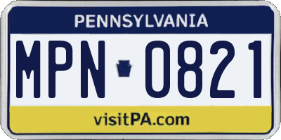 PA license plate MPN0821