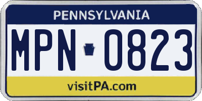 PA license plate MPN0823