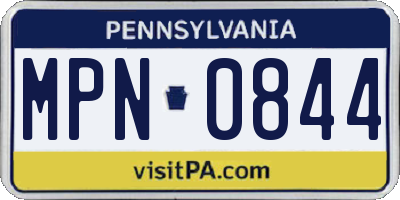 PA license plate MPN0844