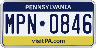 PA license plate MPN0846
