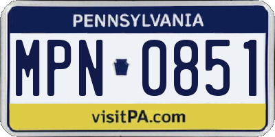 PA license plate MPN0851