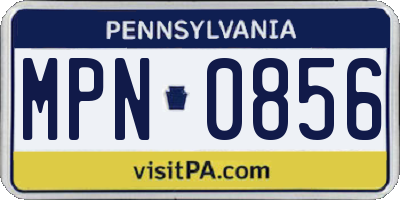 PA license plate MPN0856