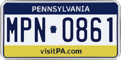PA license plate MPN0861