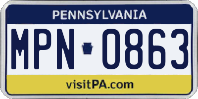 PA license plate MPN0863
