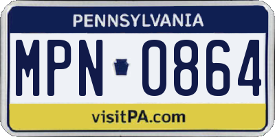 PA license plate MPN0864