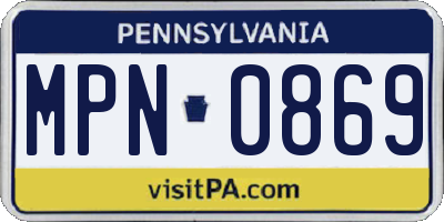 PA license plate MPN0869