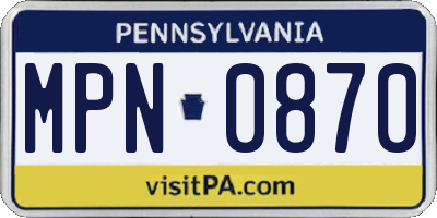 PA license plate MPN0870