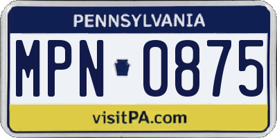 PA license plate MPN0875