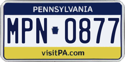 PA license plate MPN0877