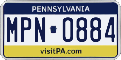 PA license plate MPN0884