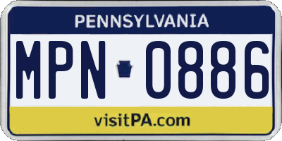 PA license plate MPN0886
