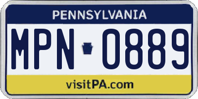 PA license plate MPN0889