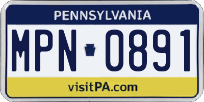 PA license plate MPN0891