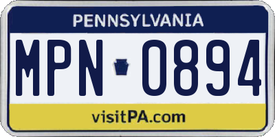 PA license plate MPN0894