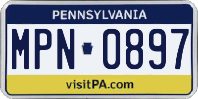 PA license plate MPN0897