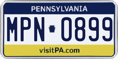 PA license plate MPN0899