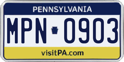PA license plate MPN0903