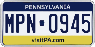 PA license plate MPN0945