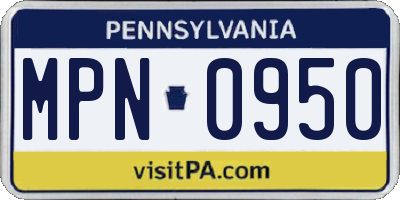 PA license plate MPN0950