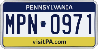 PA license plate MPN0971