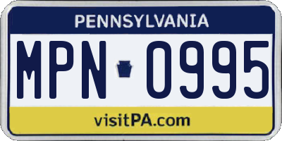 PA license plate MPN0995