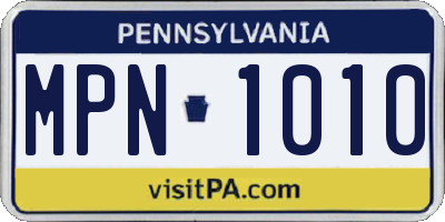 PA license plate MPN1010