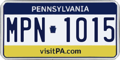 PA license plate MPN1015