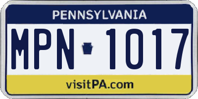 PA license plate MPN1017