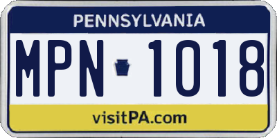 PA license plate MPN1018