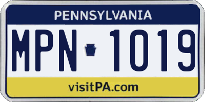 PA license plate MPN1019