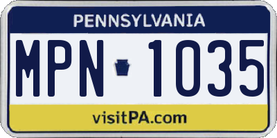 PA license plate MPN1035
