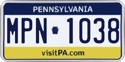 PA license plate MPN1038
